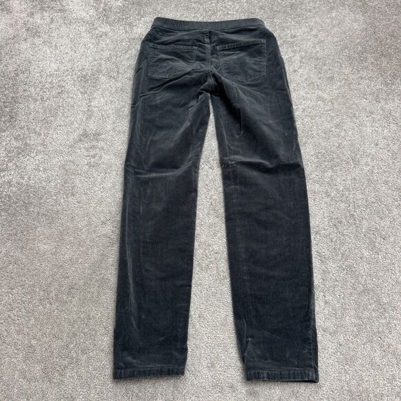 Talbots Petites Pull On Corduroy Pants Womens P Dark Gray Straight Leg Casual - Picture 2 of 10